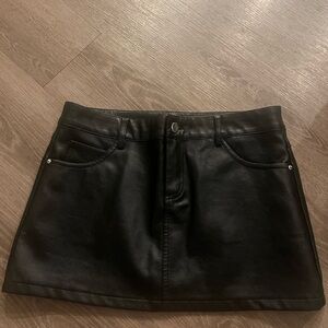 Edikted Black Faux Leather Mini Skirt